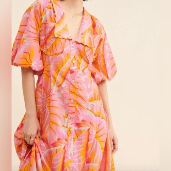 FARM RIO Bright Forest Midi Dress Size XS NWT - Picture 2 of 7